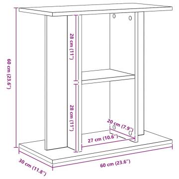 Aquarium Stand Black Oak 60x30x60 cm - Durable & Stylish