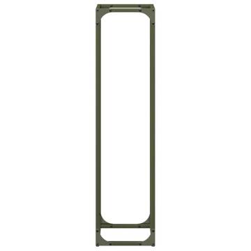 Olive Green Firewood Rack - 25x25x100 cm Cold-Rolled Steel