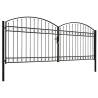 Double Arched Steel Fence Gate - 400x150 cm Black