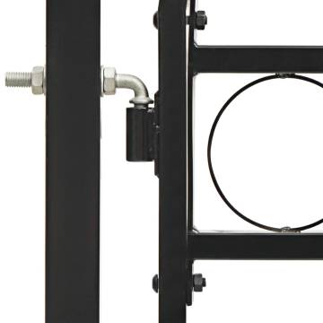 Double Arched Steel Fence Gate - 400x150 cm Black