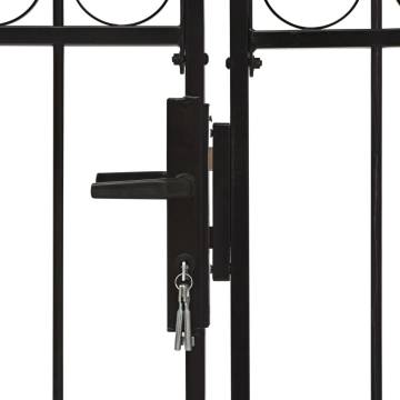 Double Arched Steel Fence Gate - 400x150 cm Black