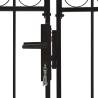 Double Arched Steel Fence Gate - 400x150 cm Black