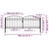 Double Arched Steel Fence Gate - 400x150 cm Black