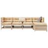  5 Piece Garden Sofa Set Solid Wood Pine Colour natural pine Number of 1 