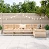 5 Piece Solid Wood Pine Garden Sofa Set - Perfect for Outdoor Comfort