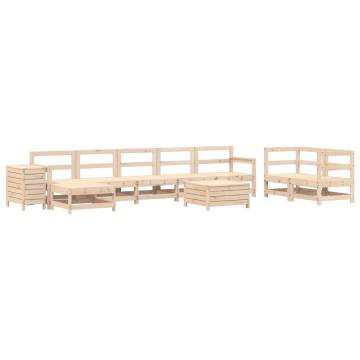 10 Piece Solid Wood Pine Garden Sofa Set - Durable & Stylish