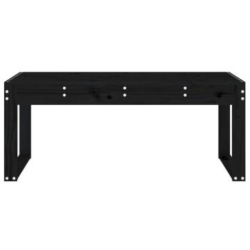 Garden Bench Black 110x38x45 cm - Solid Pine Wood