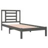 Grey Bed Frame 90x190 cm - Solid Pine Wood, No Mattress Included