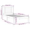 Grey Bed Frame 90x190 cm - Solid Pine Wood, No Mattress Included