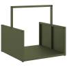 Olive Green Firewood Rack - Stylish & Sturdy Steel Storage