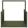 Olive Green Firewood Rack - Stylish & Sturdy Steel Storage