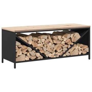 Firewood Rack with Wooden Top - Sturdy & Stylish | HipoMarket