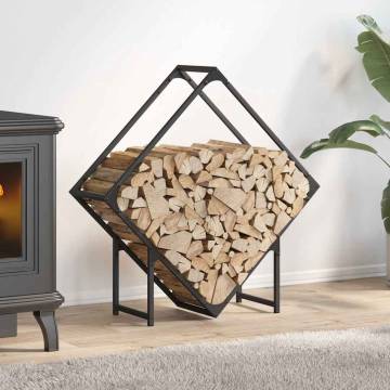 Firewood Rack Black 80x25x80 cm - Sturdy Steel Storage