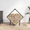 Firewood Rack Black 80x25x80 cm - Sturdy Steel Storage