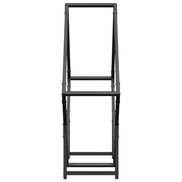 Firewood Rack Black 80x25x80 cm - Sturdy Steel Storage