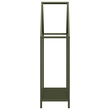 Sturdy Olive Green Firewood Rack | 60x25x90 cm Steel