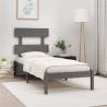  Bed Frame without Mattress Grey 90x190 cm Single Solid Wood Colour grey Size 90 x 190 cm 