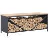 Firewood Rack with Wooden Top - Anthracite | HipoMarket