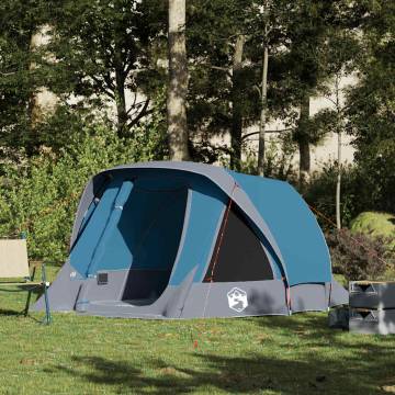 Camping Tent Cabin 4-Person Blue Waterproof - HipoMarket UK