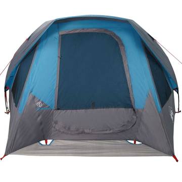 Camping Tent Cabin 4-Person Blue Waterproof - HipoMarket UK