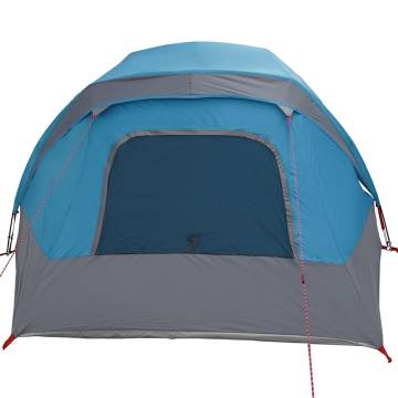 Camping Tent Cabin 4-Person Blue Waterproof - HipoMarket UK