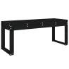 Garden Bench Black 110x38x45 cm - Solid Pine Wood