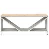 White Firewood Rack with Wooden Top - 100.5x35.5x40 cm