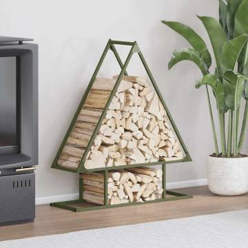 Olive Green Firewood Rack - Durable & Stylish | HipoMarket