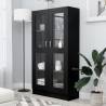 Vitrine Cabinet Black 82.5x30.5x150 cm Engineered Wood Colour black Quantity in Package 1 Height 150 cm 