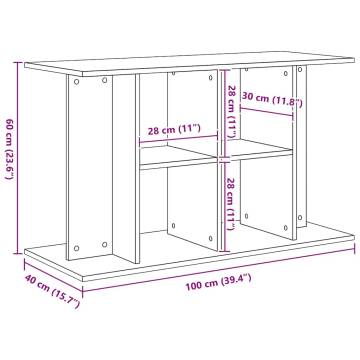 Aquarium Stand Black Oak 100x40x60 cm | Stylish & Durable