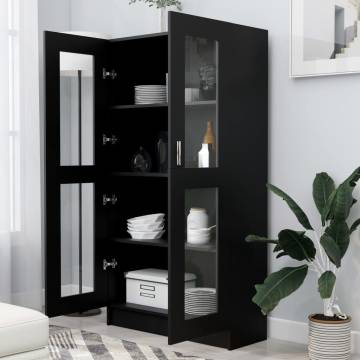 Vitrine Cabinet Black - 82.5x30.5x150 cm | Hipomarket