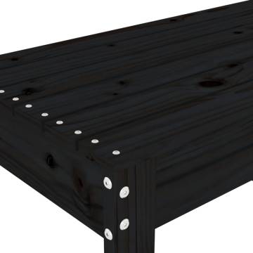 Garden Bench Black 110x38x45 cm - Solid Pine Wood