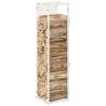 White Firewood Rack 25x25x100 cm - Sturdy Steel Storage