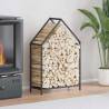  Firewood Rack Black 60x25x90 cm Cold-rolled steel Size 60 x 25 x 90 cm Colour black 