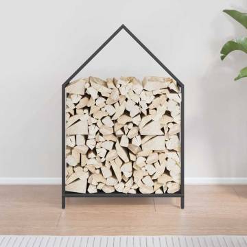 Firewood Rack Black 60x25x90 cm - Cold-Rolled Steel | HipoMarket