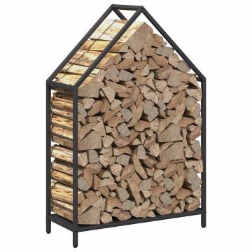 Firewood Rack Black 60x25x90 cm - Cold-Rolled Steel | HipoMarket