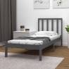  Bed Frame without Mattress Grey Solid Wood Pine 90x190 cm Single Single Colour grey Size 90 x 190 cm 