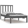 Grey Solid Wood Pine Bed Frame 90x190 cm - Stylish & Sturdy