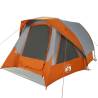 Camping Tent Cabin 4-Person Grey & Orange - Waterproof Gear