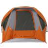 Camping Tent Cabin 4-Person Grey & Orange - Waterproof Gear