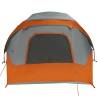 Camping Tent Cabin 4-Person Grey & Orange - Waterproof Gear