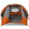 Camping Tent Cabin 4-Person Grey & Orange - Waterproof Gear