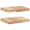 Floating Shelves - 2 pcs Untreated Solid Wood Acacia | HipoMarket