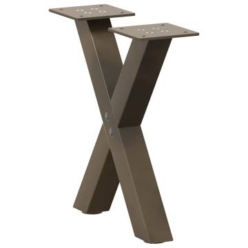 X-Shaped Coffee Table Legs - Durable Natural Steel - 2 pcs