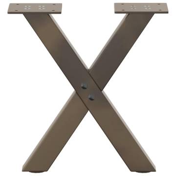 X-Shaped Coffee Table Legs - Durable Natural Steel - 2 pcs