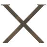 X-Shaped Coffee Table Legs - Natural Steel (2 pcs) - 60x(42-43) cm