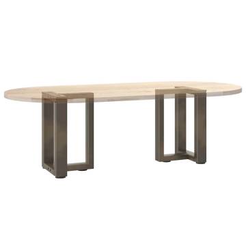 Stylish T-Shaped Coffee Table Legs - Natural Steel 28x25cm