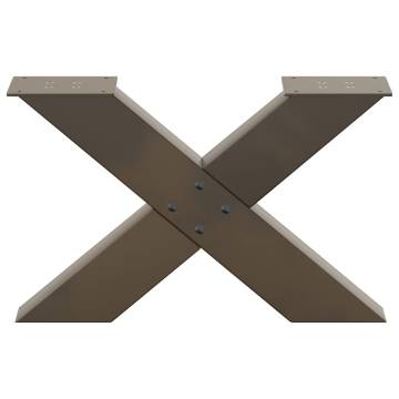 Stylish X-Shaped Coffee Table Legs in Natural Steel - 2 pcs