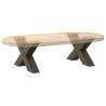 Stylish X-Shaped Coffee Table Legs in Natural Steel - 2 pcs