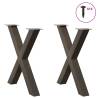 X-Shaped Dining Table Legs - Natural Steel (2 pcs) | HipoMarket